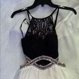 Black and white formal dress